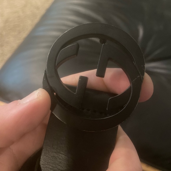 Gucci Leather belt with interlocking G BLACK,BLACK - Picture 7 of 10